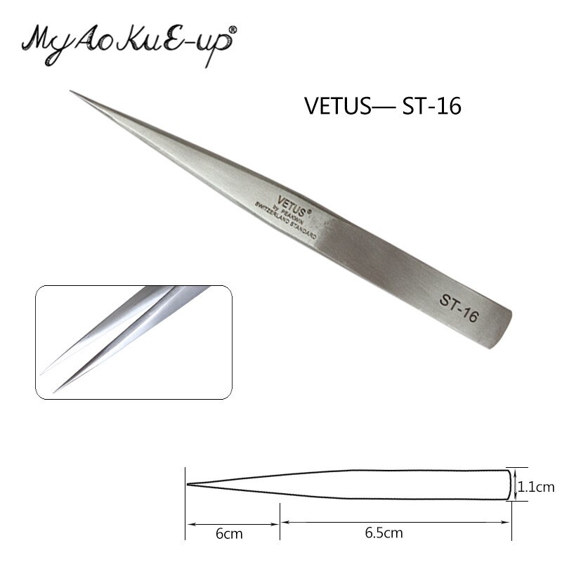 Anti-Statische St Vetus Pincet 1 Pcs Originele Pincet Voor Wimper Extensions Rvs ST-10/11/12 /13/14/15/16/17 Pincet: ST-16