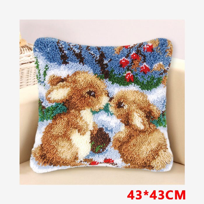 Animals Latch Hook Kit Knooppakket Smyrna Button Package Klink Haak Knoopkussen Pakket Button Pad Package Handwerken Knooppakket: BZ271-43-43