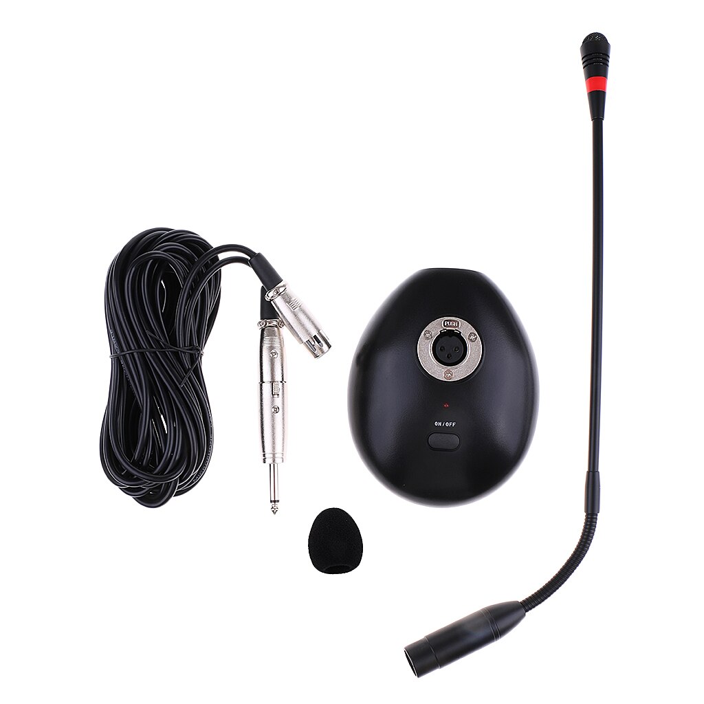 Flexible Gooseneck Conference Mic Condenser Microphone Desktop Standing w/ Mic Cover