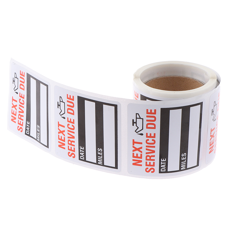 100pcs/roll Oil Change Service Reminder Stickers Window Sticker Adhesive Labels Car