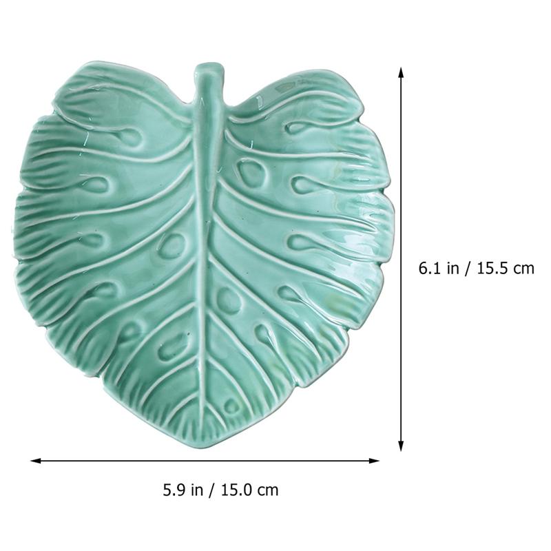 Leaf Shape Ceramic Dessert Tray Food Serving Tray Food Tray Food Container Dessert Plate for Banquets Restaurant Party