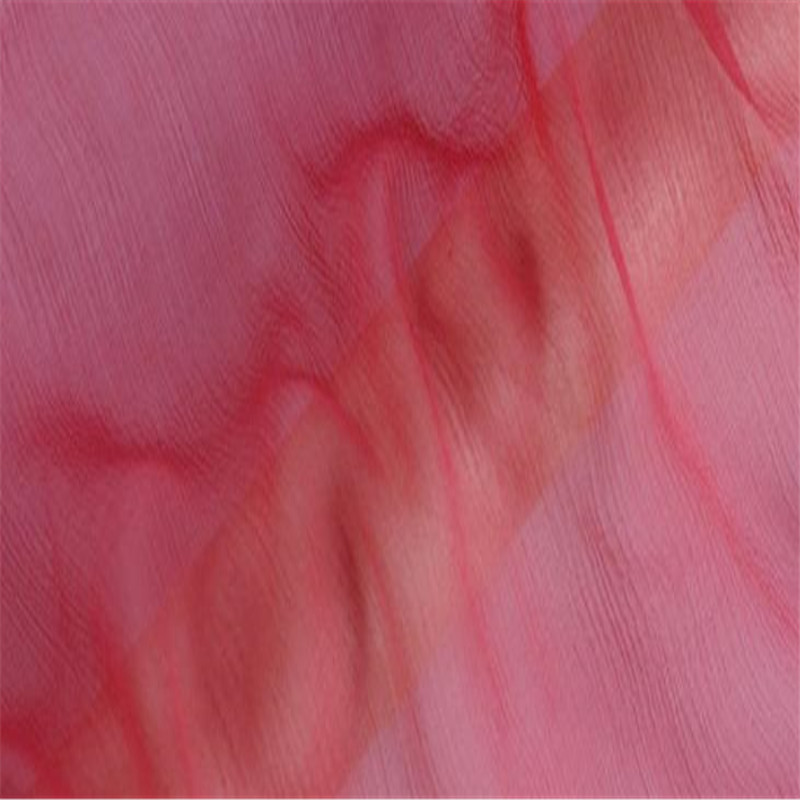 Tissu en mousseline de soie froissée , 5.5 m/m, 140cm, 54 pouces, crêpe Georgette de soie pour foulard: 6 red