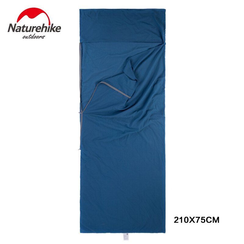 Naturehike soveposer udendørs camping vandreture sommer udendørs kuvert sovepose liner enkelt bomuld hotel rejse bærbar: M blå