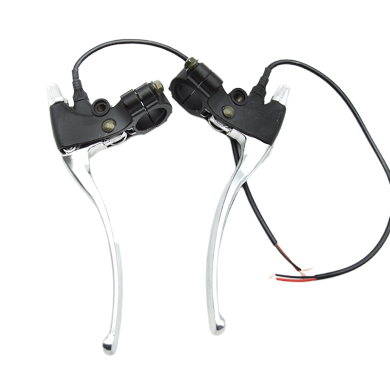 2x Elektroroller-Bremsgriffgriffe mit Leitungsabschaltung, Bremshebel aus Aluminiumlegierung, Skateboard-Reitzubehör: Silber
