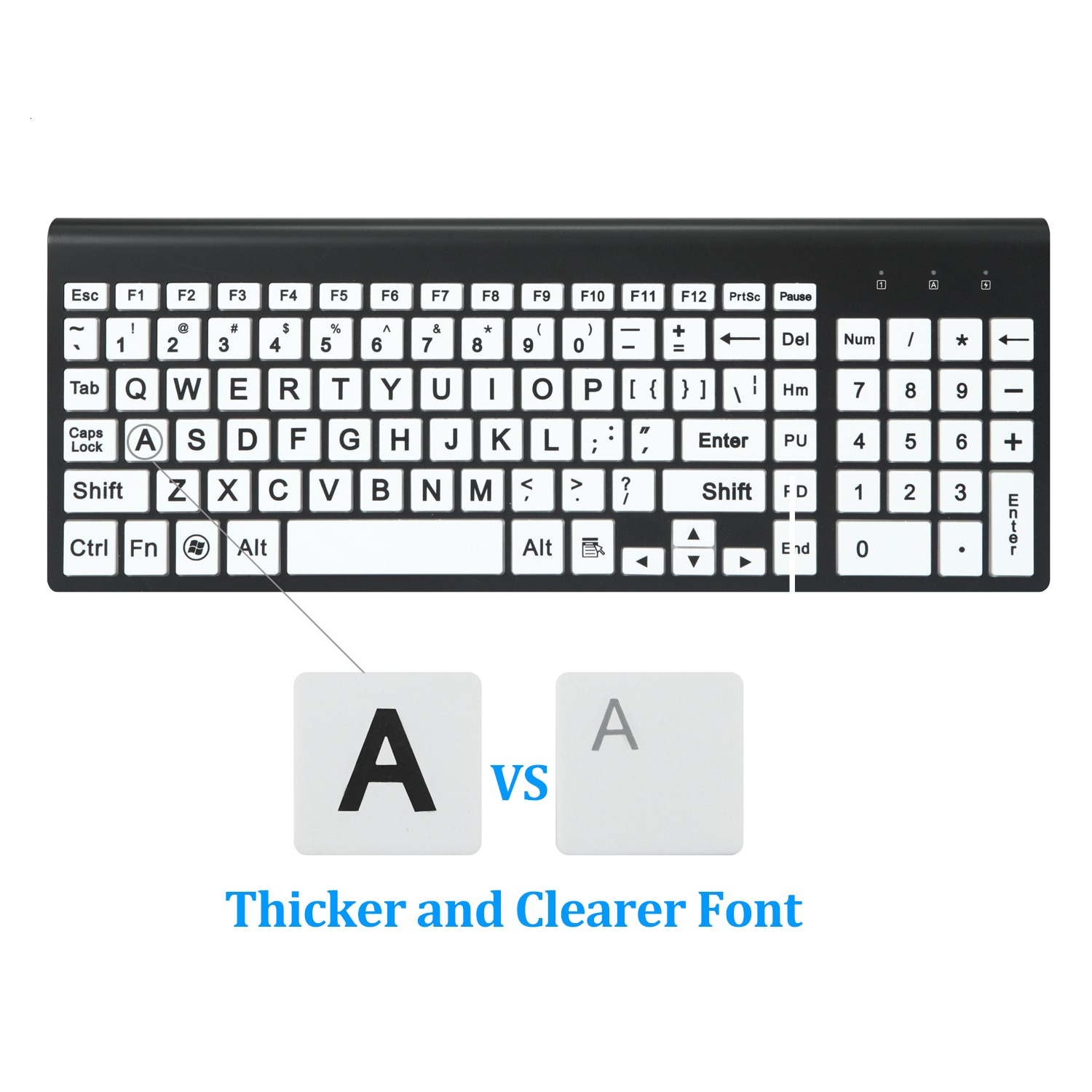 SeenDa 2.4G Wireless Silent Keyboard Larger Print Multimedia Full-size Ergonomic Keyboard Mouse Combo Set for Computer Laptop