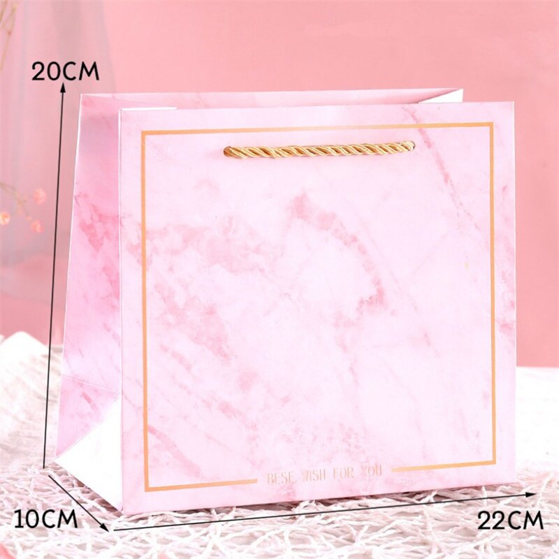 1 Pcs Snoep Pakket Bruiloft Papier Verpakking Dozen Valentijnsdag Party Grote Zak Snoep Opslag tas: Pink M