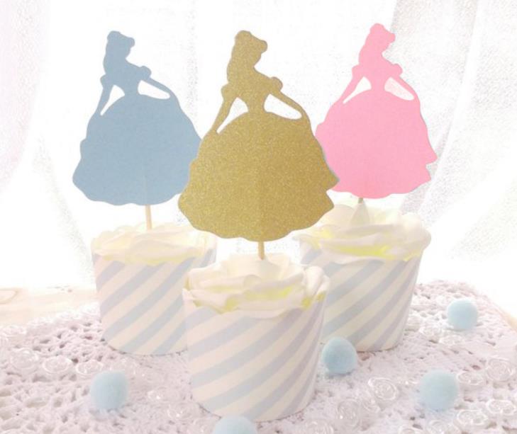 5 st / uppsättning söta blommor älva dans balett flickor cupcake toppers grattis på födelsedagen cupcake toppers baby flicka dusch mat plockar fest