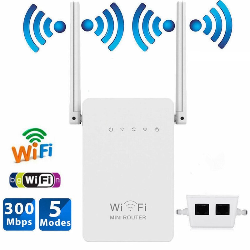Jabs 300 mbit/s wlan-repeater, wireless-n-reichweitenverlängerer, wlan-signalverstärker, netzwerkrouter mit 2.4g externen antennen und uk-stecker