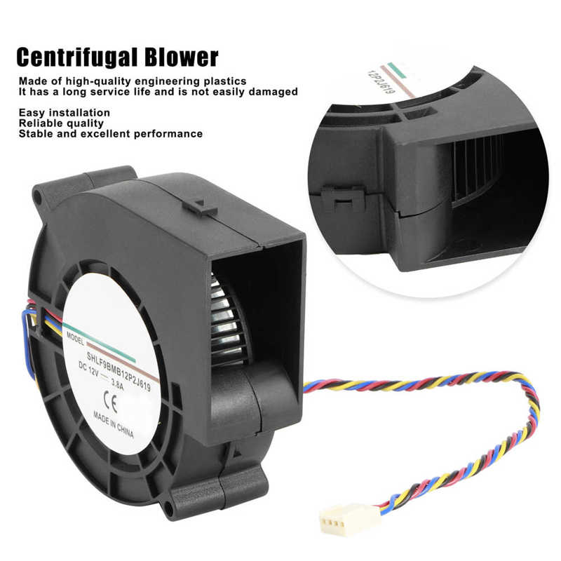 Ventilateur centrifuge 12V, 3,8 a, 190CFM, ventilateur à Double roulement à billes, accessoire de cuisson pour barbecue, 7500 tr/min