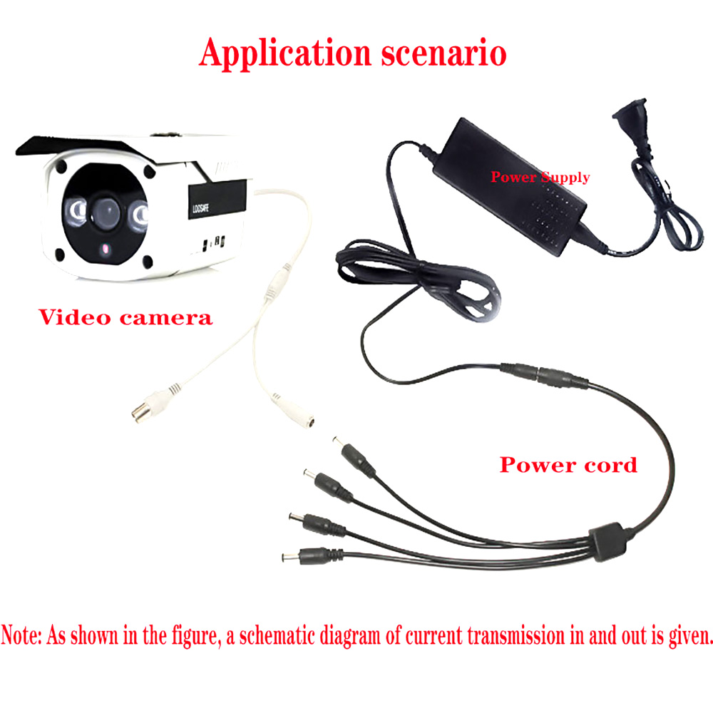 5.5*2.1mm 1 to 2/3/4/5/6/8 way dc power divider cable 5v 12v power adapter connector cable for led strip lights cctv camera