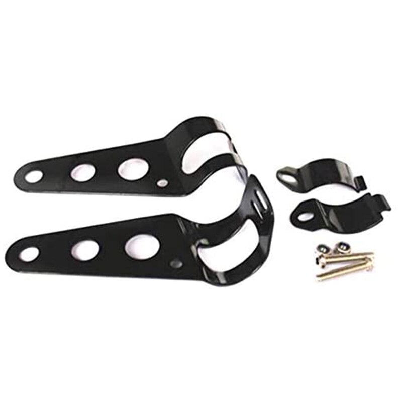 Universal Motorcycle Twin Front Headlight Lamp with Bracket for Street Boy Dual Sport Dirt Bikes Street Fighter