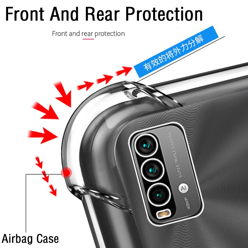 Capa, glas + Airbag Case Xiaomi Poco M 3 telefoon hoesje m3 poco Soft Clear Anti-Shock Covers Xiomi Pocco Poco M3 Cover Pocom3 telefoon Gevallen Poco M3 Case xiaomi poco m3 case