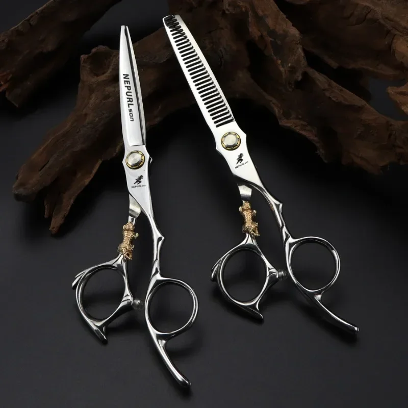 JP440c Steel 6 '' Upscale Golden Tiger Hair Scissors Cutting Barber Haircut Thinning Shears Hairdresser Scissors