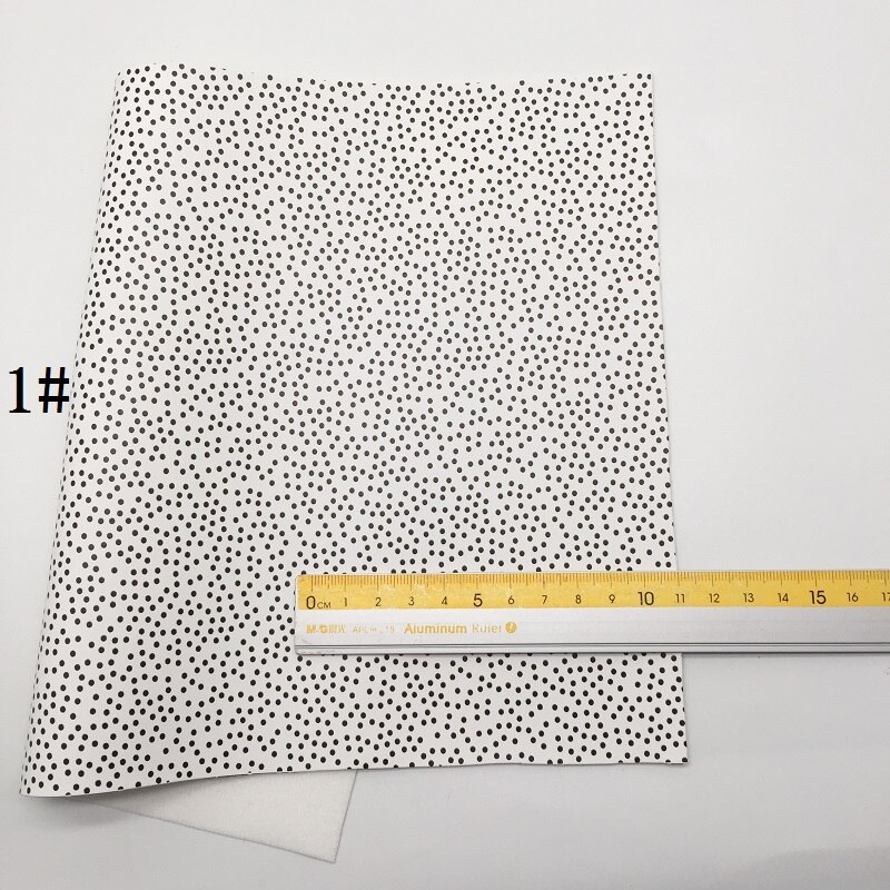 1pc 21 x 29cm stippen bedrukt synthetisch leer stof leren vellen, pu leer voor het maken van strikken leosyntheticodiy 8 s 52