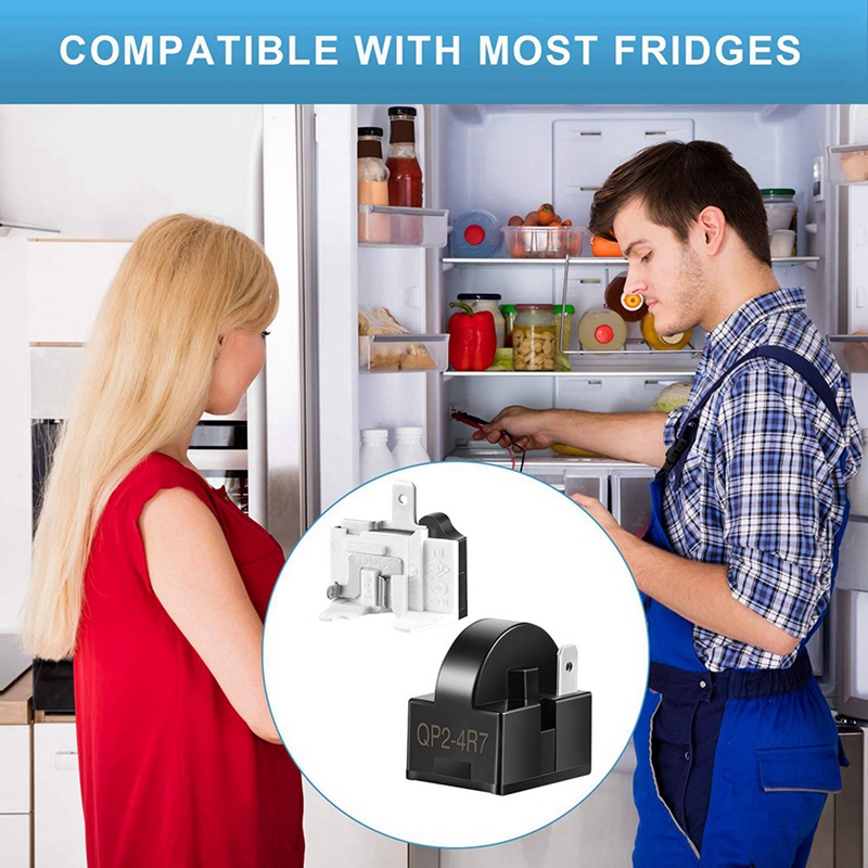 10X koelkaststarters QP2-4R7 4,7 Ohm 1-pins koelkast PTC-startrelais en 6750C-0005P koelkastbeschermers