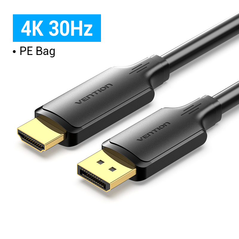 Vention Display Port to HDMI 4K 60Hz DP to HDMI Cable for PC Laptop HDTV Monitor Projector Video Audio Cable DisplayPort to HDMI: green / 1.5m