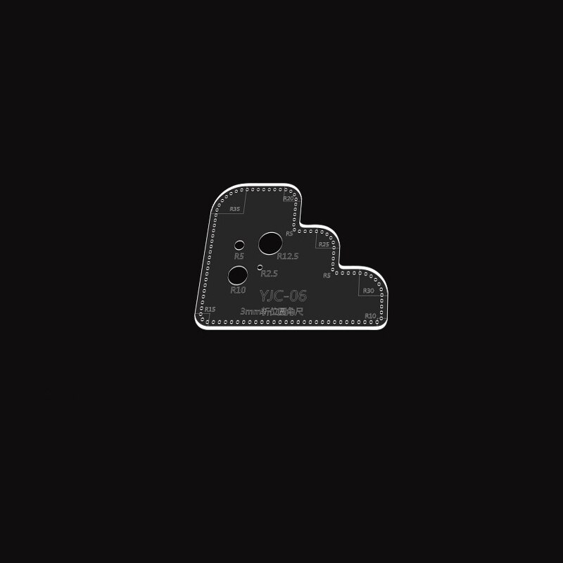 1 kpl nahka akryyli leikkaus malli tee itse nahkatyö piirustus scrapbooking kohokuviointi koristeellinen kulmakuvio ompelu stensiili työkalu: 3mm