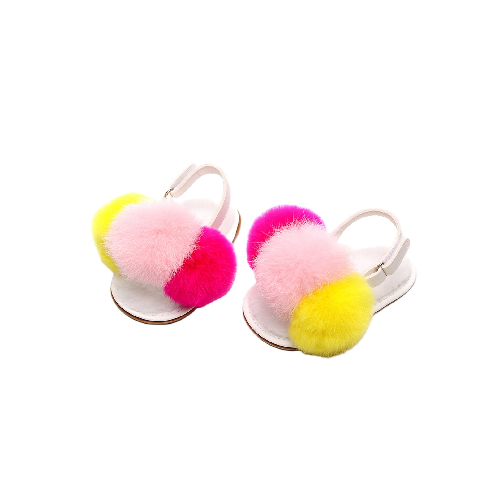 Sandales à pompons pour bébé fille, chaussures d'automne et d'hiver pour bébé, chaussures plates à semelles souples, pantoufles décontractées pour tout-petits, pré-marcheurs: Vert armée / 16