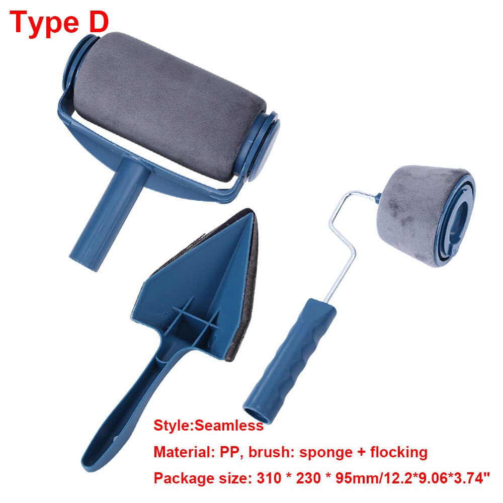 5pcs Paint Runner Roller Brush Tool Set Multifunctional Paint Roller Set Room Wall Painting Brushes Set Home Repack Tool Newst: D