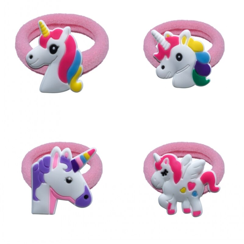 Eenhoorn Elastische Haarbanden Kids Rubber Hoofdbanden Haar Clips Haarspelden Meisjes Hoofddeksels Kinderen Haaraccessoires