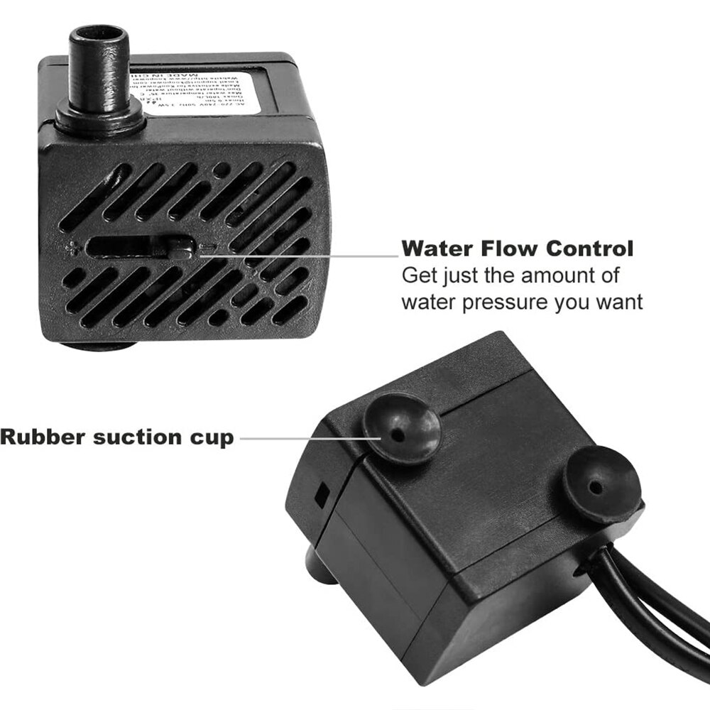 2W Water Pump Fish Tank Pump Aquarium Fountain Submersible Water Pump Silent LED Aquarium Pump Waterproof Fish Pond Water Pump