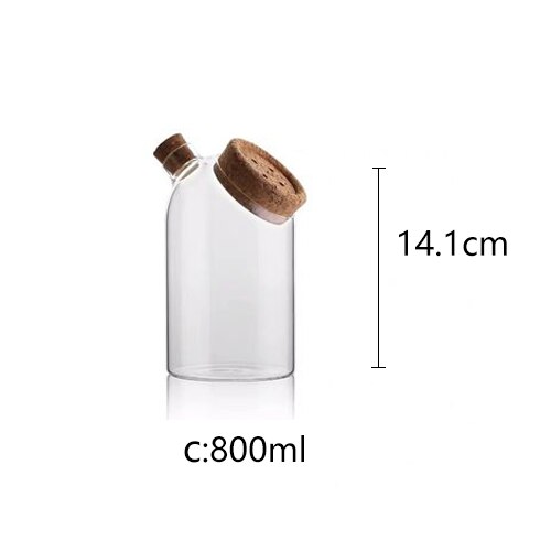 Kaffeböna godis matburk bambu lock glasburk hushållskök förseglad matförvaringsflaska burk spannmål krydda köksförvaringsburk: A -800ml