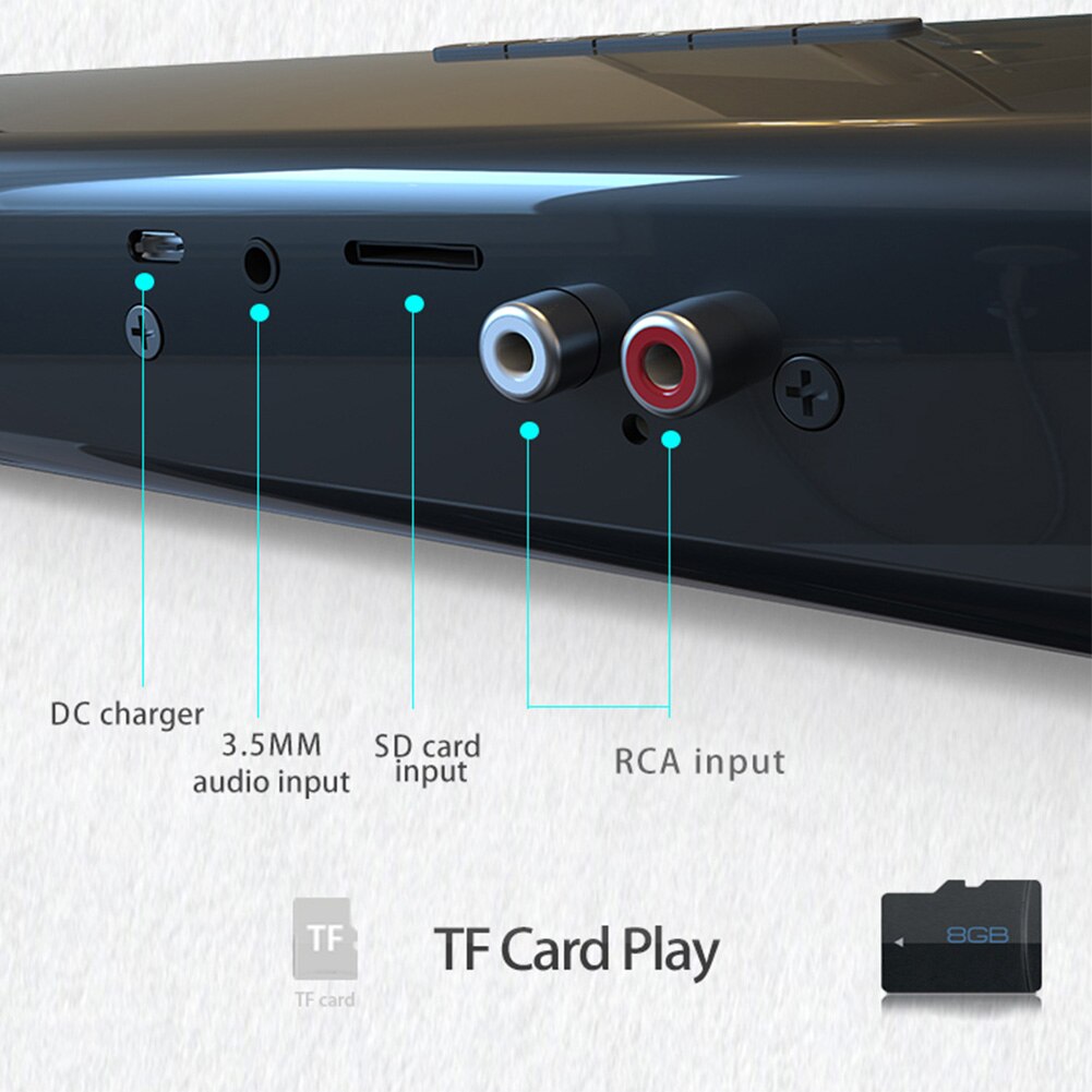 Bluetooth Speaker Sound Bar Remote Control Indoor Portable Multifunction Wireless Powerful Stereo Sound Rechargeable Waterproof