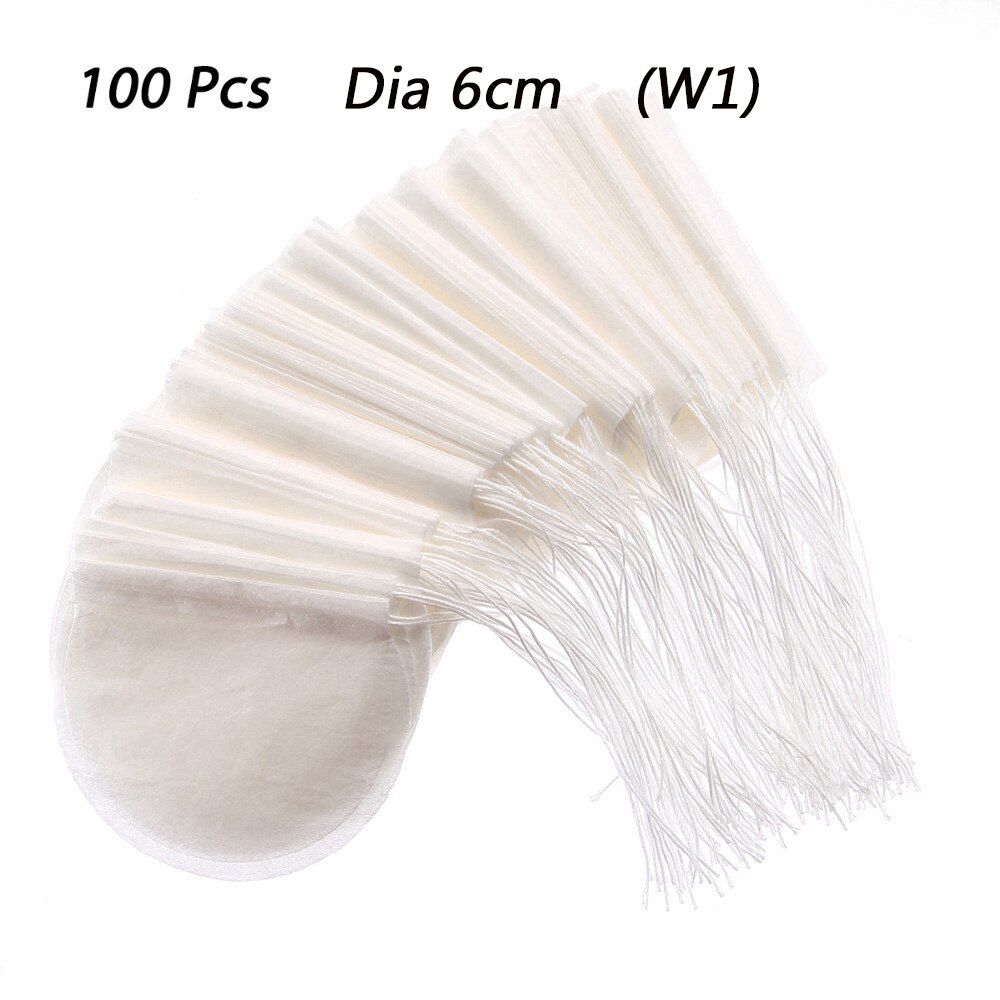 Round Tea Bags 100 Pcs/Lot Nature Filter Paper Tea Bag Empty Scented Tea Bags Filter Infuser Herbal Loose Tea Infuser: W1