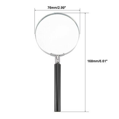 75mm 3X Handheld Read Magnifying Glass Lens Magnifier Silver Tone