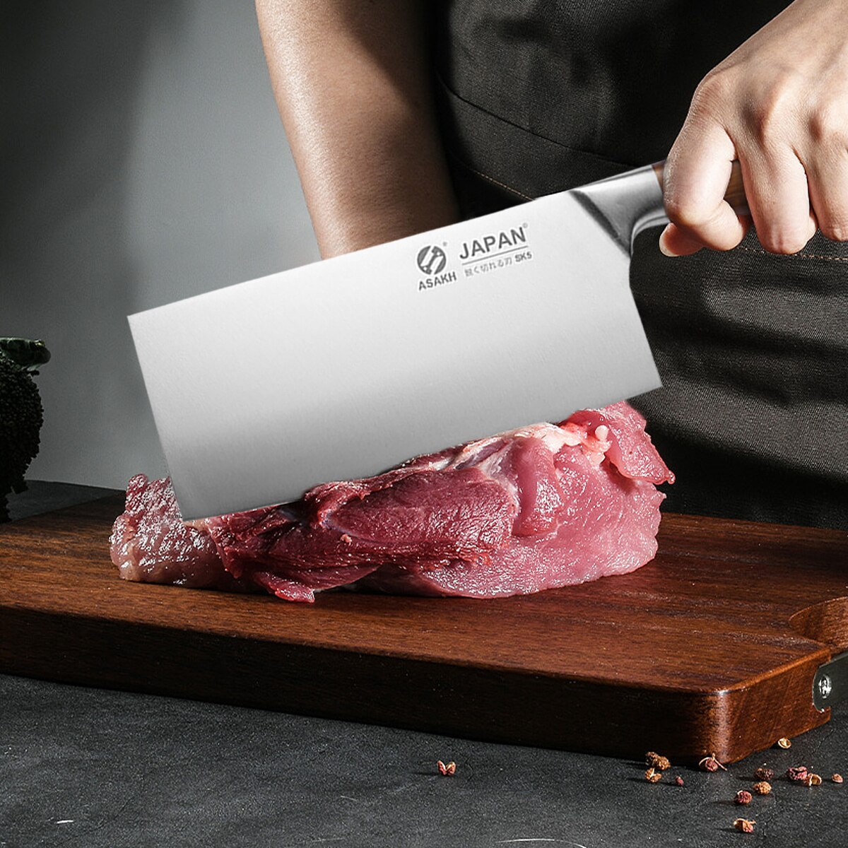 Roestvrij Staal Japanse Keukenmes Hakken Dual-Purpose Koksmes Slagersmes Slagersmes Vlees Cleaver Koken Gereedschap