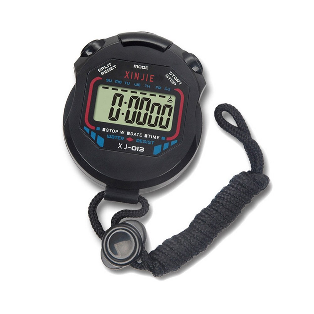Digital Handheld LCD Timer Chronograph Sports Counter Stopwatch with Strap: Default Title
