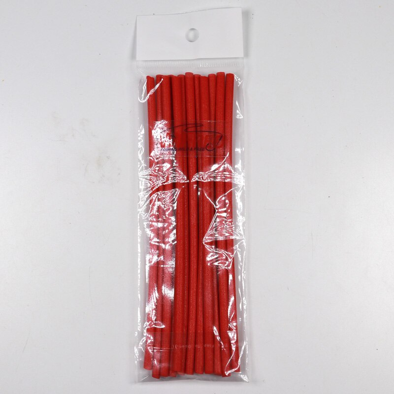 Espuma cilíndrica de alta densidad de 4mm, 12 unids/paquete con agujero central para la fabricación de flotadores de pesca, aparejo de atado de moscas, bricolaje, etc.: 12pcs red in bag