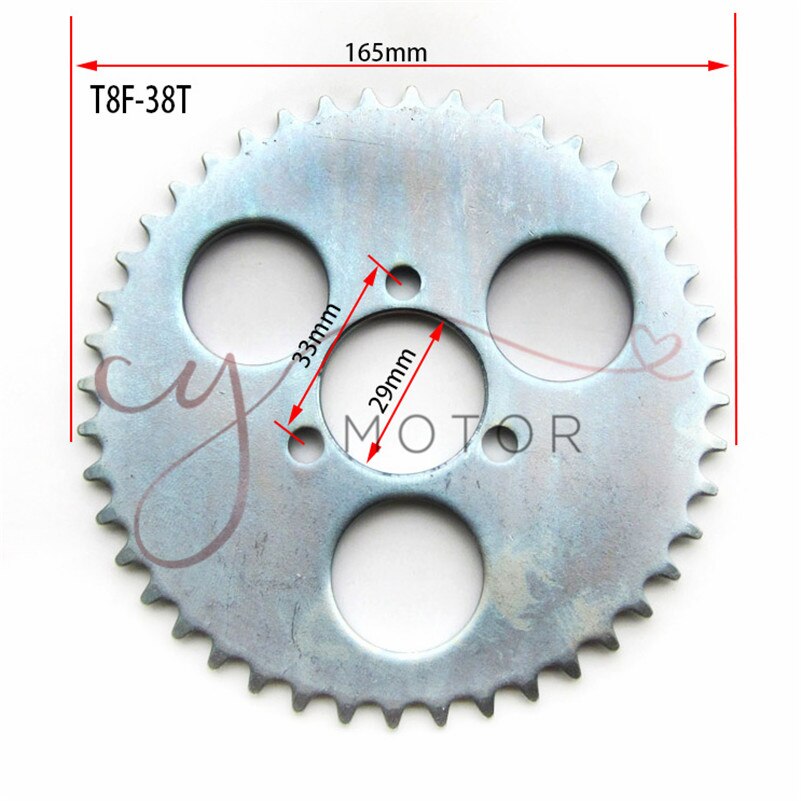 38 44 54 64 74 tand 38t 44t 54t 64t 74t t8f 35mm baghjul mini moto atv quad dirt pit pocket bike cross 47cc 49cc dele: T8f-29mm-38t