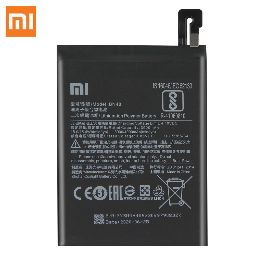 Oryginalna bateria zamienna robić Xiaomi Redmi Uwaga 6 zawodowiec Uwaga6 zawodowiec BN48 oryginalna bateria robić telefonu 4000mAh