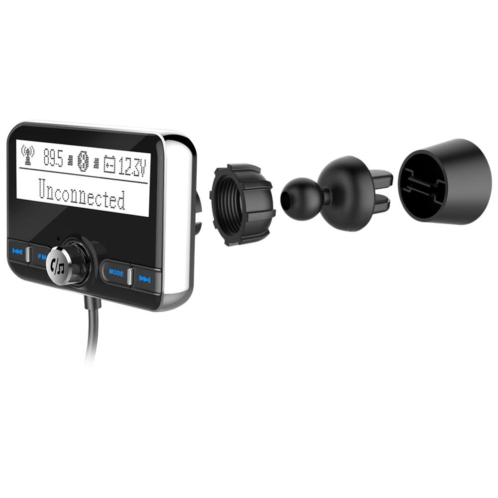 YASOKRO Bluetooth Fm-zender Draadloze Auto FM Modulator Auto Mp3 Speler Kit Handsfree Bluetooth Auto Lader met LCD Display