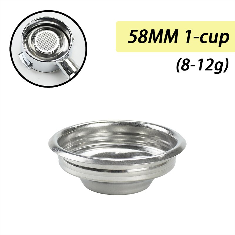 Cesta de filtro de 58MM para ROCKET Expobar E61, filtro de café sin fondo, tazón ciego de limpieza, accesorios de Espresso de acero inoxidable: 58MM 1-cup