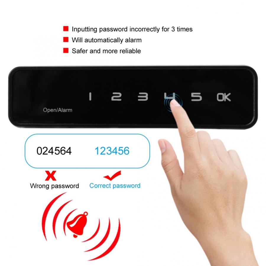 Digital Electronic 6-Button Lock Keyless Password Security Lock for Cabinets Wardrobes fechadura digital cerradura inteligente