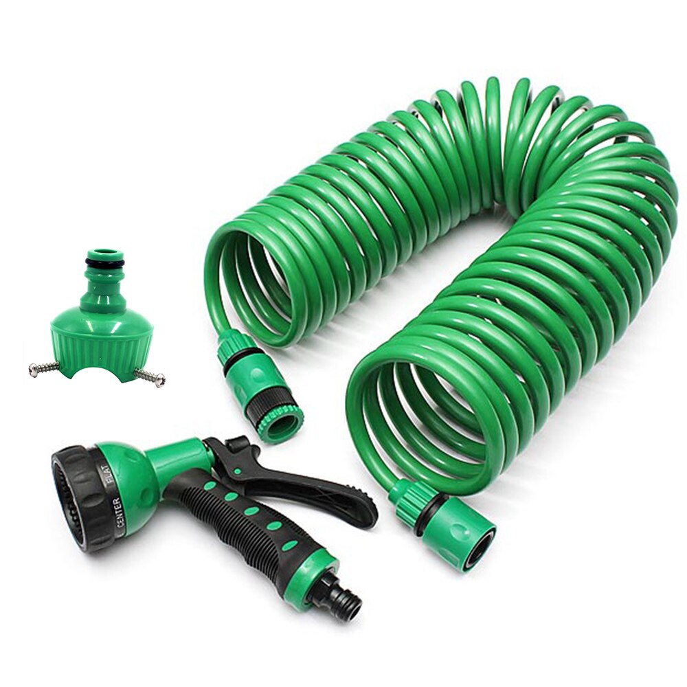 Recoil Garden Hose 7 Spray Patterns High Pressure Mist Hand Sprayer Sprinkler for Floor Fence Patio Pet Shower Lawn Irrigation