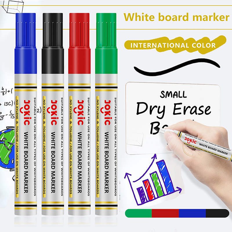 Apagável Whiteboard Caneta Marcador, Dry Erase Marcadores, Escritório e Material Escolar, 4 Cores