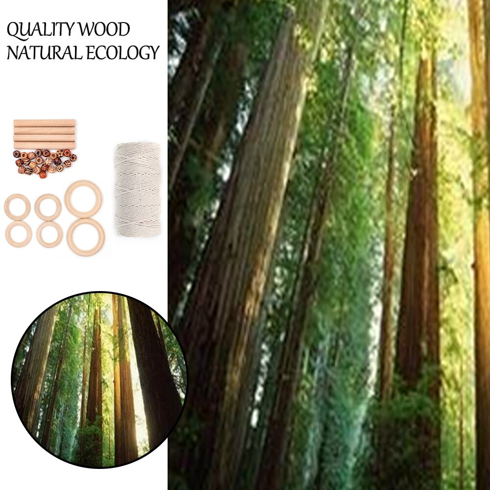 Ring Wood Stick Macrame Linen Rope Twine DIY Teether Macrame Kit Macrame DIY DIY DIY Teether Macrame Kit Accessories DIY Cord