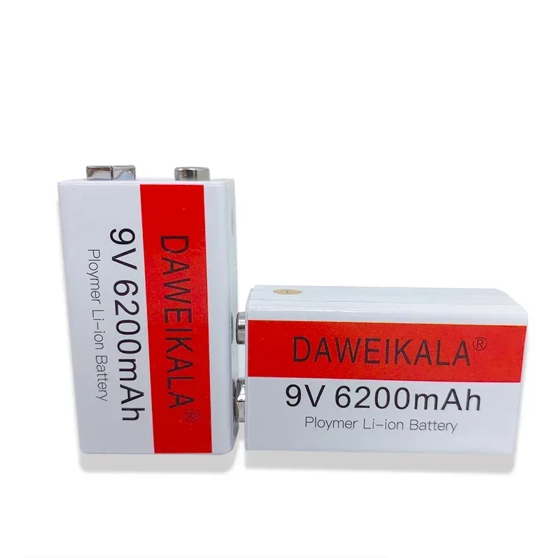 2025 9V 6200mAh batería recargable de iones de litio tipo C batería 9V USB litio para multímetro micrófono juguete + cable de carga USB