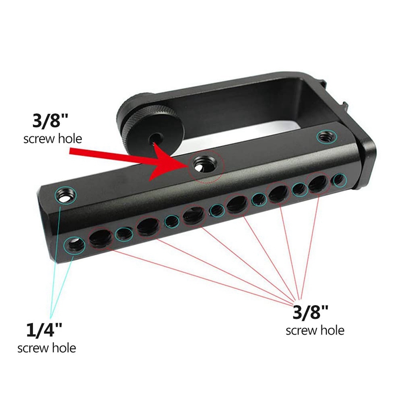 -Camera Shoe Top Handvat Met 1/4Inch 3/8Inch Draad Universele Video Stabilizer