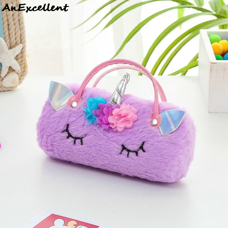 Kawaii – boîte à lunettes licorne, portable, mignon, Animal de dessin animé, pour filles, enfants, étui à lunettes, , papeterie scolaire