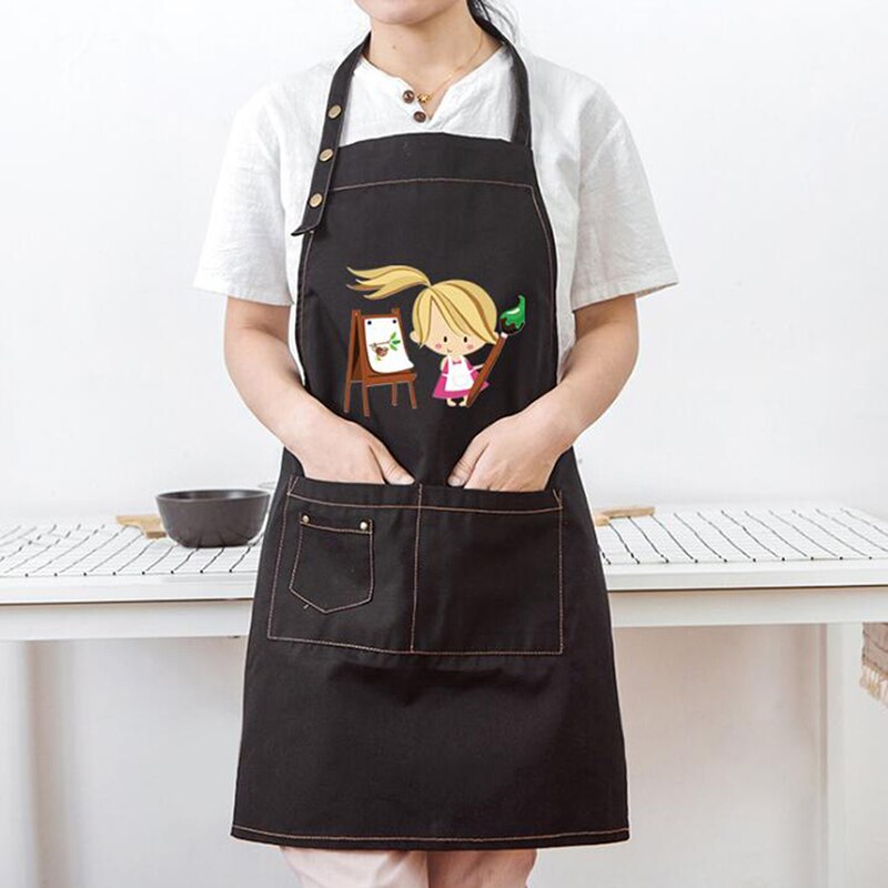 Parent-Child Activity Studio Apron Kindergarten Early Education Training Teacher Manual Experience Multi-Pocket Aprons: black