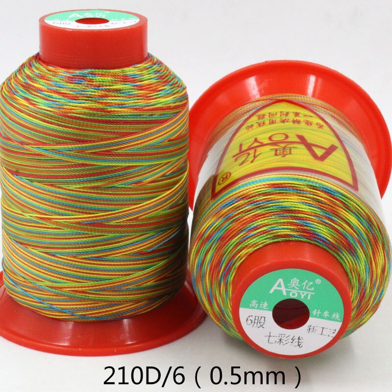 AOYI-Hilo de nailon de alta resistencia para teñir, máquina de pulir de alta resistencia, color arcoíris, 210D: 210D6