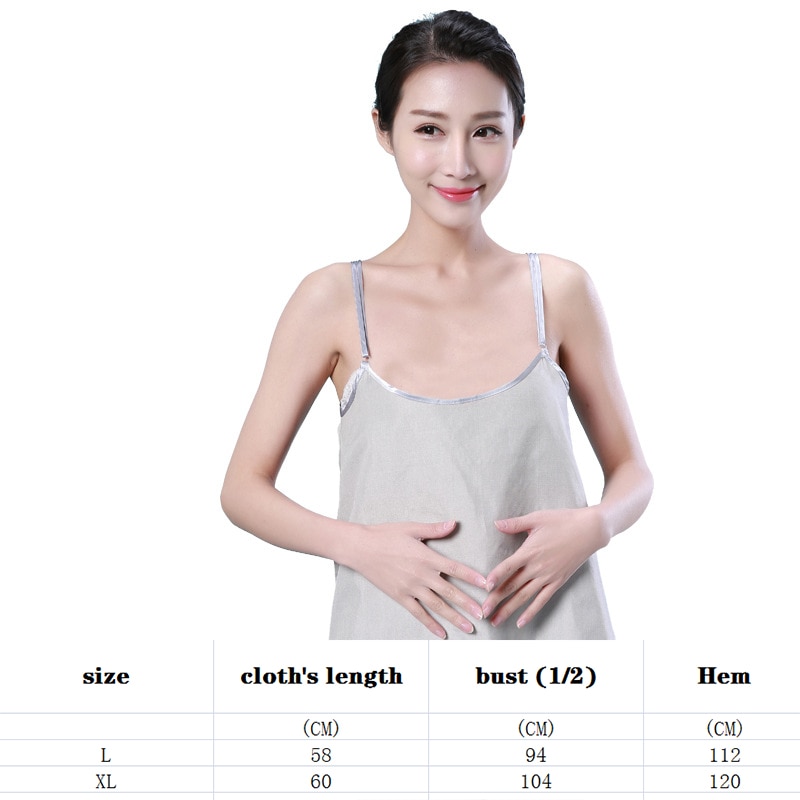 Strålebeskyttelsestøj graviditetskjole ægte anti-stråling graviditetskjole sølvfiber anti-stråling gravide kvinder