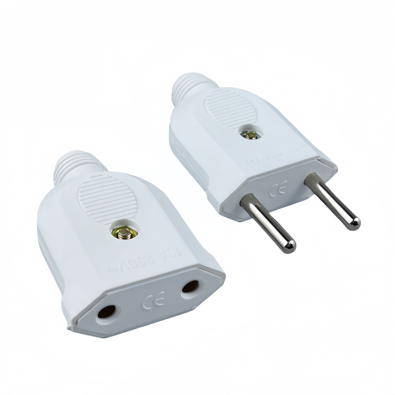1 unidad UE europea 2 pines AC energía eléctrica enchufe macho hembra adaptador de salida cable conector de cable de extensión recargable