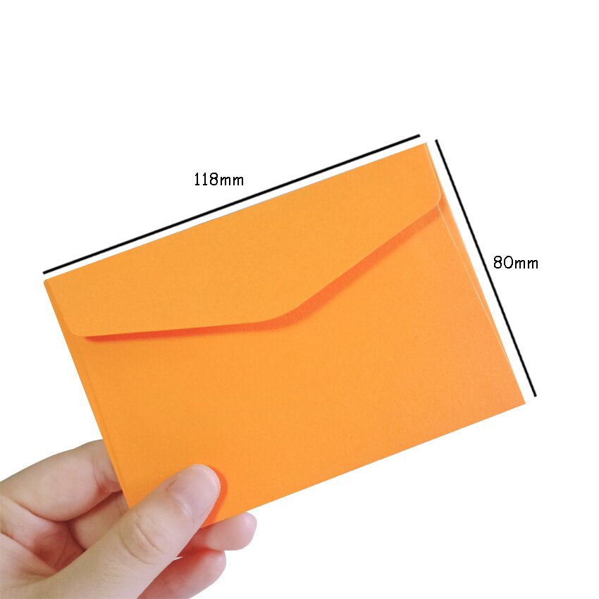 100Pcs/lot Candy Kraft Paper Colorful Blank Envelopes Greeting Cards Mini Envelopes Envelope 14 selectionschrismas: Orange