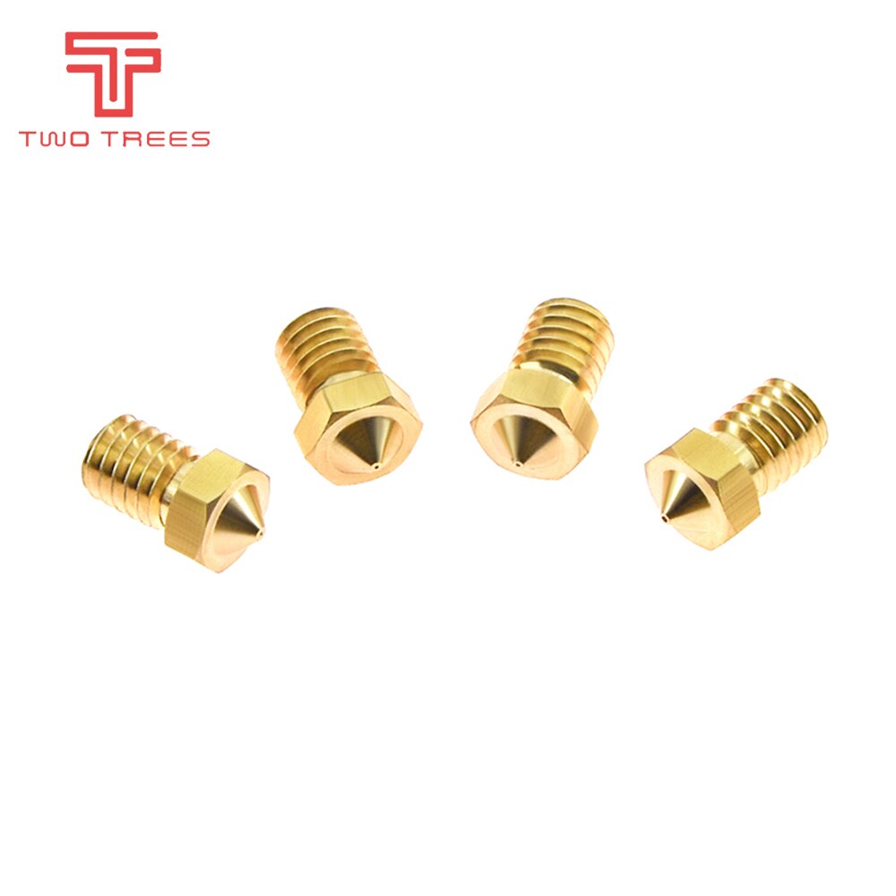 5pcs 3D Printer Accessories V5 V6 M6 threaded Nozzle 0.2 0.25 0.3 0.4 0.5 0.6 0.8 1.0mm for 1.75mm 3.0mm filamnet Full Metal