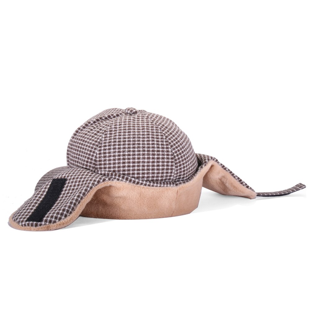 Sombrero de invierno con orejas para mujer, gorra de béisbol femenina, más terciopelo, actividad al aire libre, Retro, a cuadros, accesorios para mujer, lana, HatBQM211